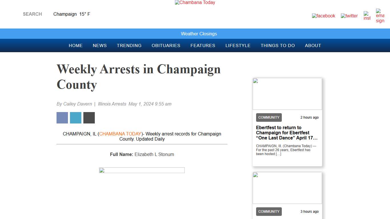 Weekly Arrests in Champaign County - Chambana Today